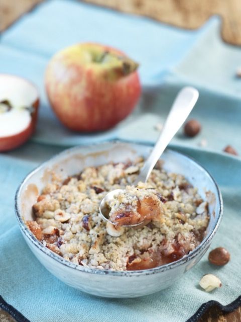 Crumble de pommes à la confiture de fraise - Recette à Prix Engagés Janvier 2024