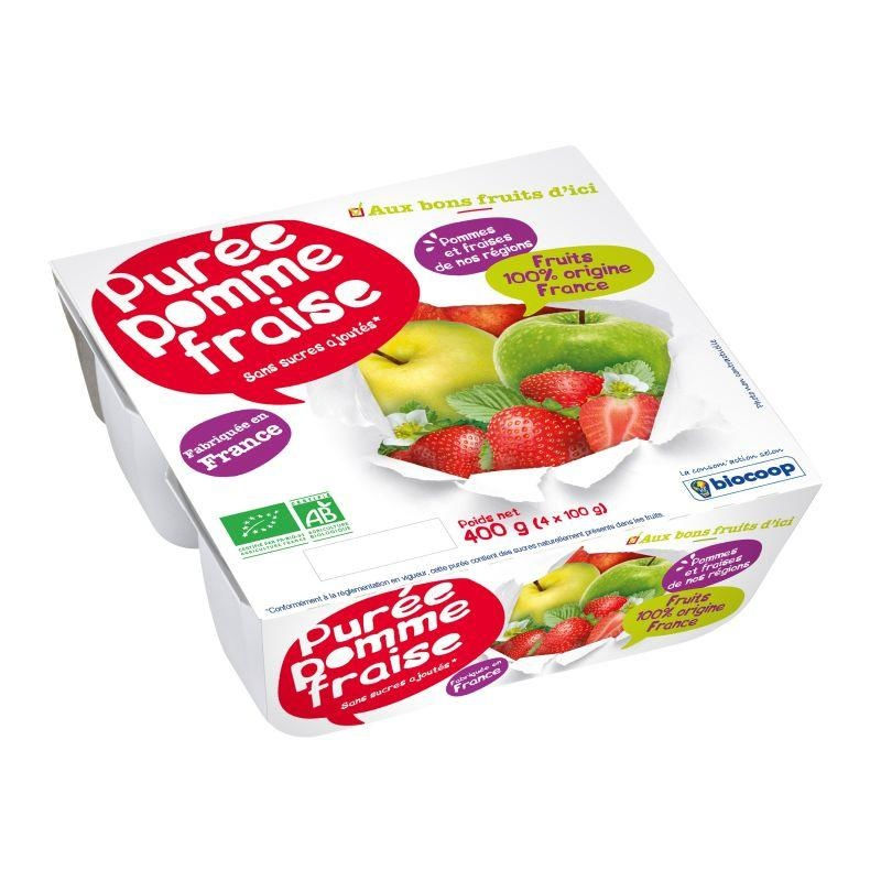 Purée pomme fraise 4x100g Purée pomme fraise 4x100g
