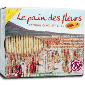 Le pain des fleurs, Tartines craquantes au Quinoa, Sans Gluten 150g