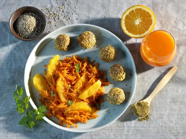 Falafels et carottes à l’orange